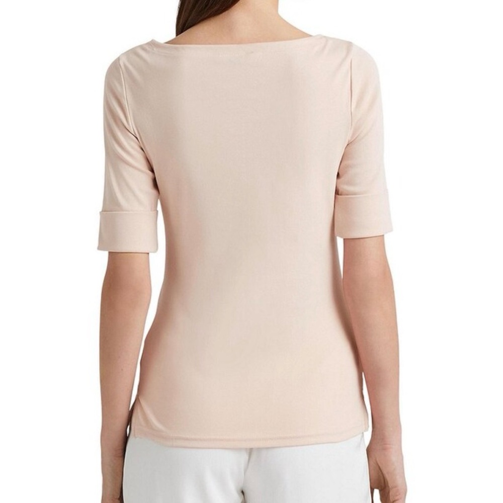 NWT Lauren Ralph Lauren Stretch Boat Neck Shirt - Picture 2 of 8